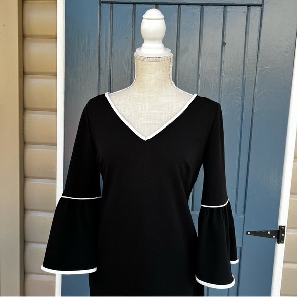 Calvin Klein Bell Sleeve Midi Dress Women Size 8 - Picture 4 of 10
